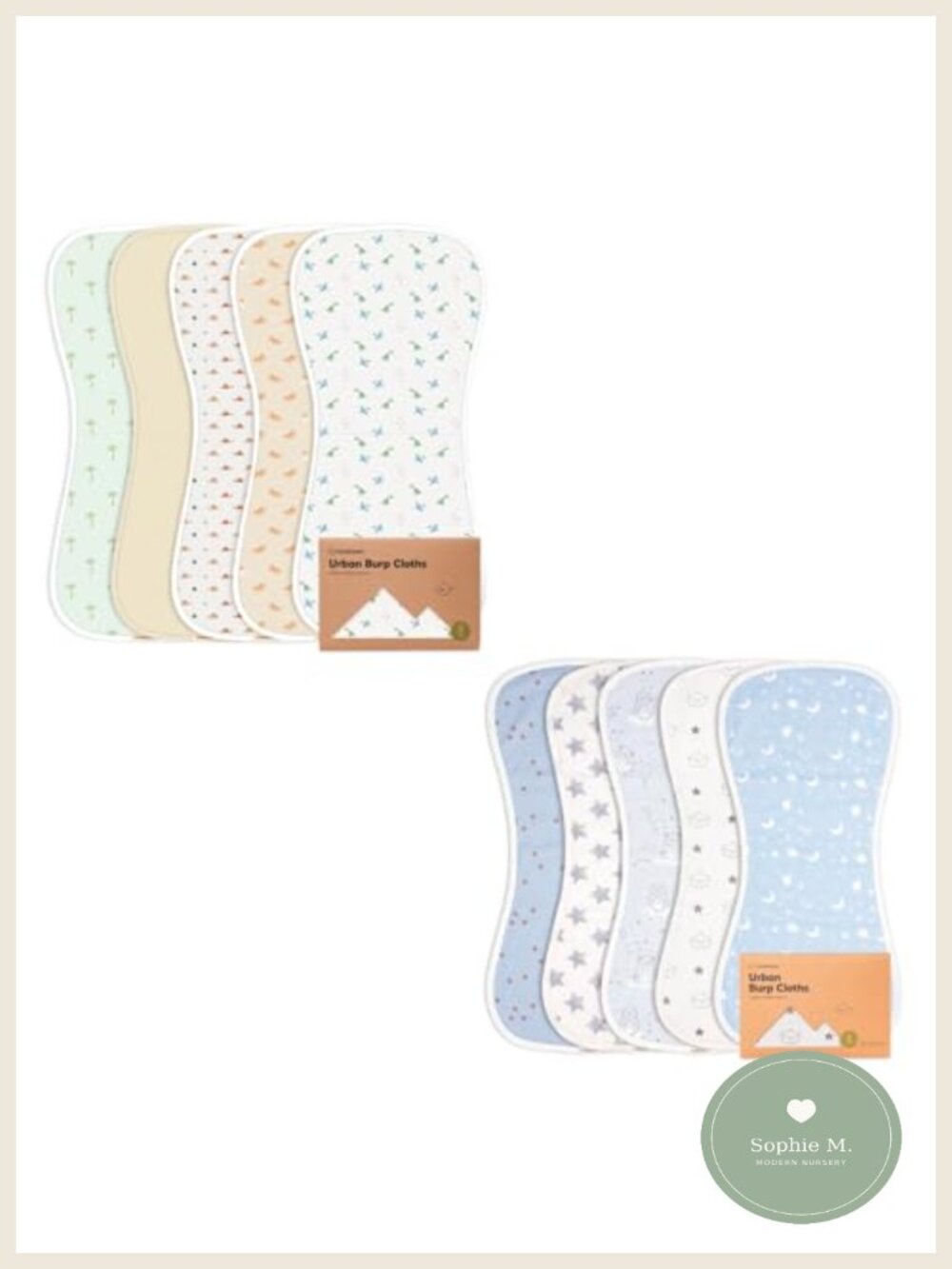 5-Pack Burp Cloths Cotton Super Absorbent Soft Plush Newborn Spit Up Towels